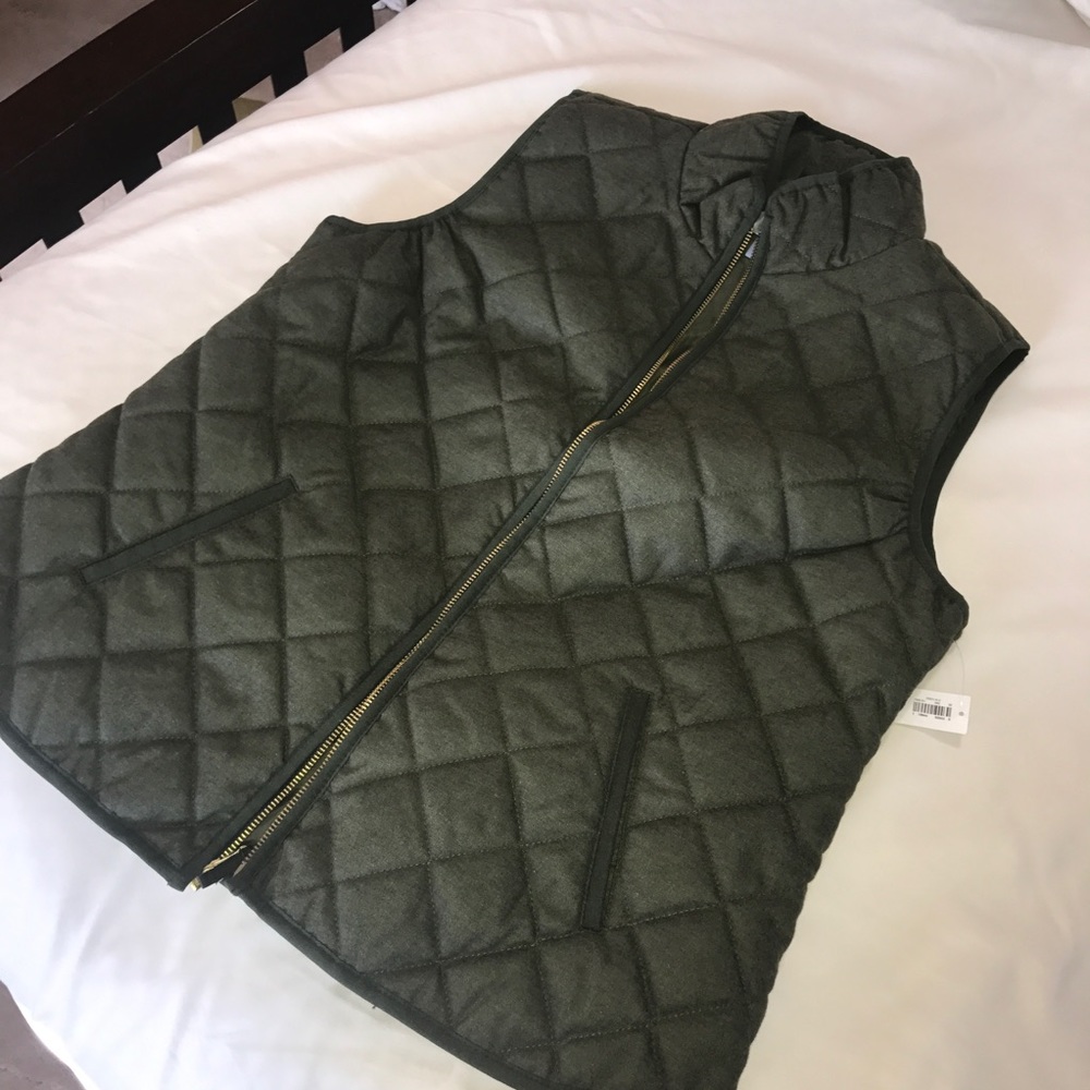Olive Green quilted vest